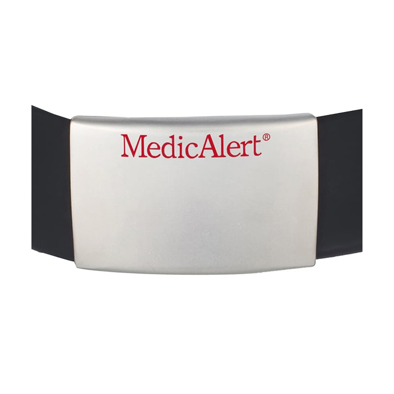 Performance Silicone Medical ID Bracelet Black, Black, large image number 1